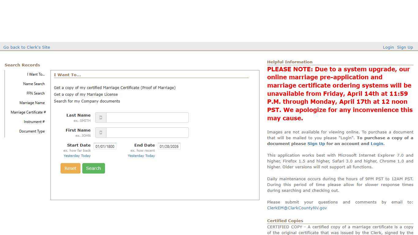 Records Search & Order System